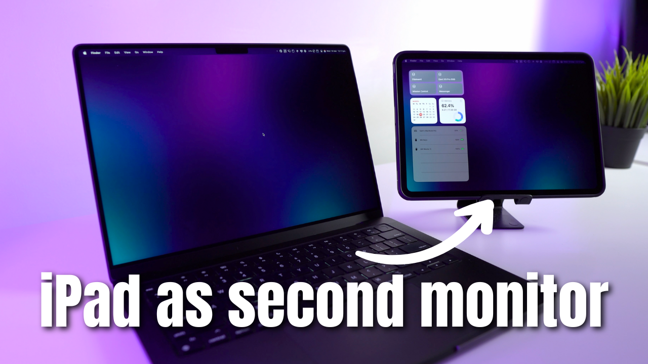 iPad connected as second display next to MacBook